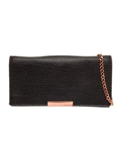 Pre-owned Ted Baker Leather Clutch In Black