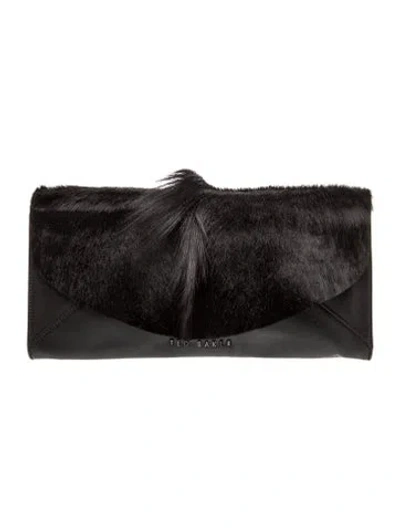 Pre-owned Ted Baker Leather Clutch In Black