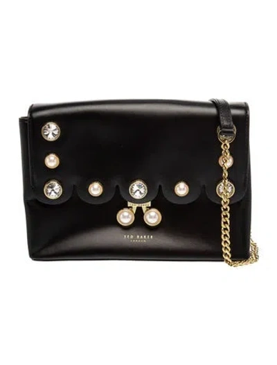 Pre-owned Ted Baker Leather Clutch In Black