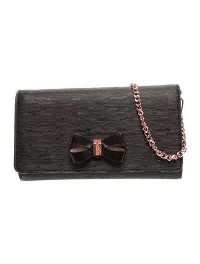 Pre-owned Ted Baker Leather Clutch In Black