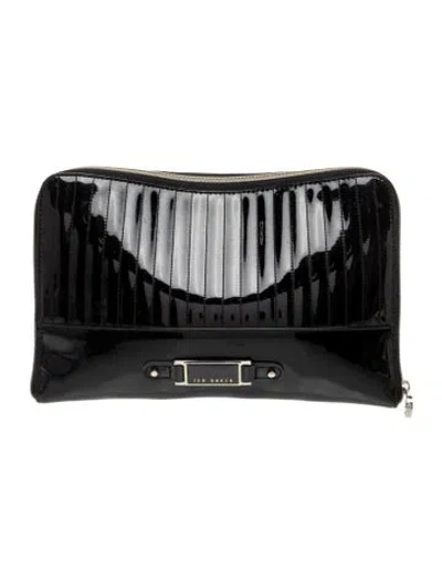 Pre-owned Ted Baker Leather Clutch In Black