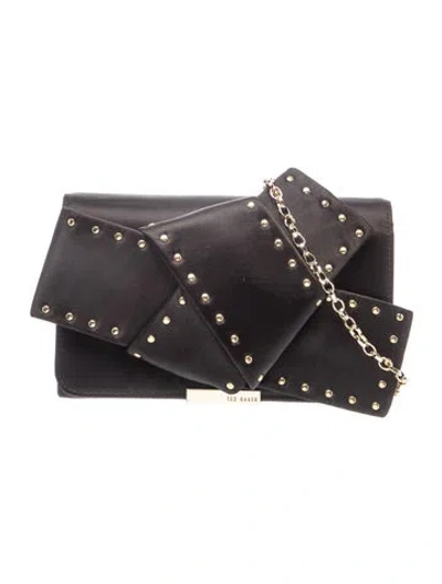 Pre-owned Ted Baker Leather Clutch In Black