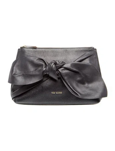 Pre-owned Ted Baker Leather Clutch In Black