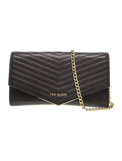 Pre-owned Ted Baker Leather Clutch In Black