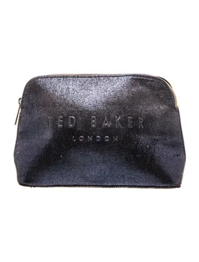 Pre-owned Ted Baker Leather Clutch In Blue/metallic