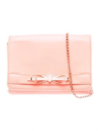 Pre-owned Ted Baker Leather Clutch In Orange