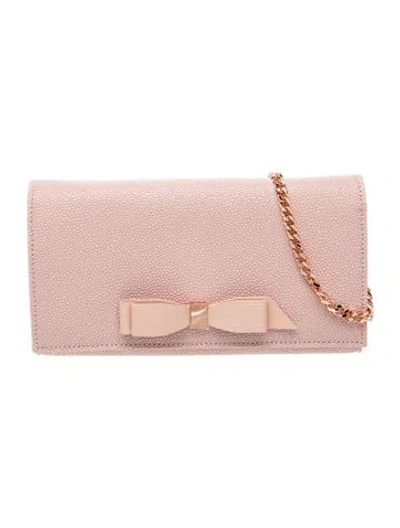 Pre-owned Ted Baker Leather Clutch In Pink