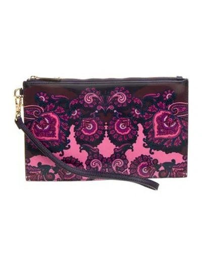Pre-owned Ted Baker Leather Clutch In Purple
