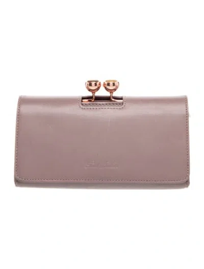 Pre-owned Ted Baker Leather Clutch In Purple