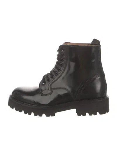 Pre-owned Ted Baker Leather Combat Boots In Black