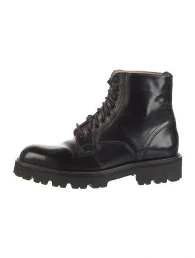 Pre-owned Ted Baker Leather Combat Boots In Black