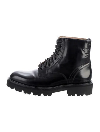 Pre-owned Ted Baker Leather Combat Boots In Black