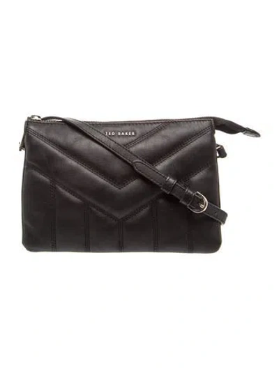 Pre-owned Ted Baker Leather Crossbody Bag In Black