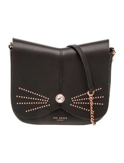 Pre-owned Ted Baker Leather Crossbody Bag In Black