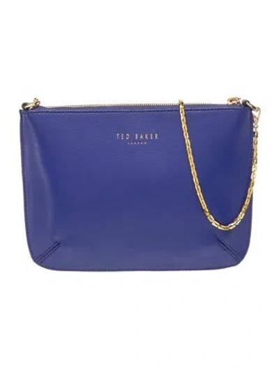Pre-owned Ted Baker Leather Crossbody Bag In Blue