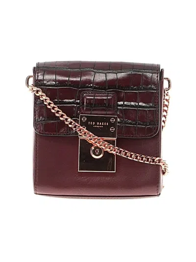Pre-owned Ted Baker Leather Crossbody Bag In Burgundy