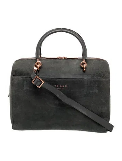 Pre-owned Ted Baker Leather Crossbody Bag In Grey