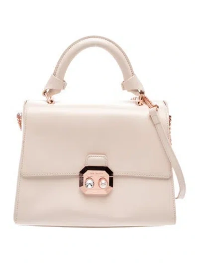 Pre-owned Ted Baker Leather Crossbody Bag In Neutral