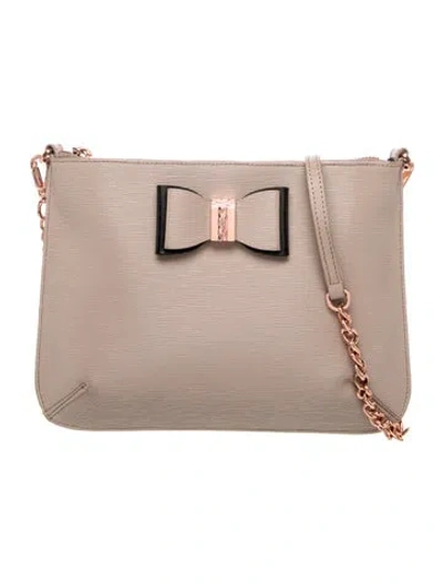 Pre-owned Ted Baker Leather Crossbody Bag In Neutrals