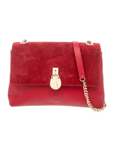 Pre-owned Ted Baker Leather Crossbody Bag In Red