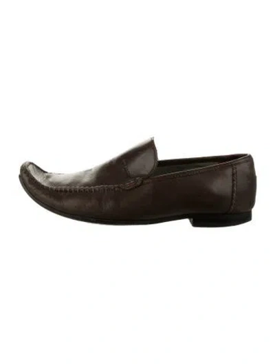 Pre-owned Ted Baker Leather Dress Loafers In Brown