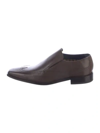 Pre-owned Ted Baker Leather Dress Loafers In Brown
