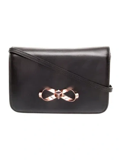 Pre-owned Ted Baker Leather Evening Bag In Black