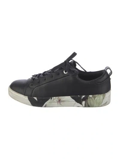 Pre-owned Ted Baker Leather Floral Print Sneakers In Multicolor