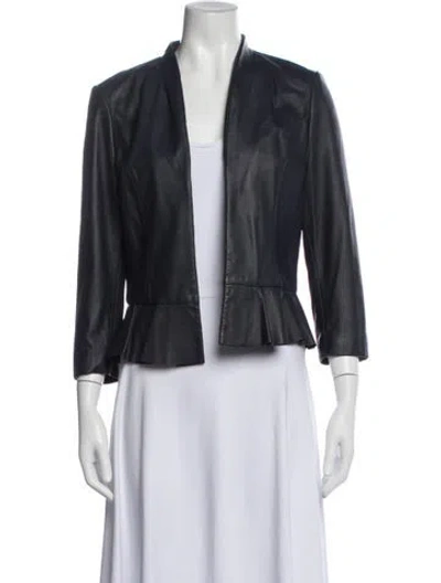 Pre-owned Ted Baker Leather Jacket In Black