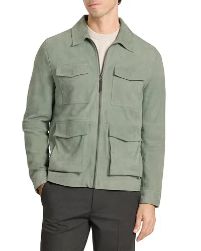Ted Baker Leather Jacket In Green