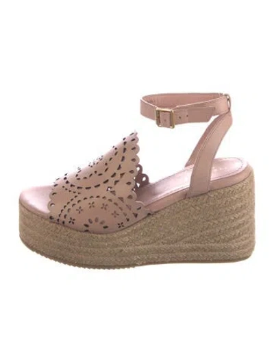 Pre-owned Ted Baker Leather Lace Pattern Sandals In Multi