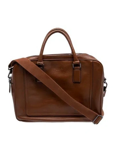 Pre-owned Ted Baker Leather Messenger Bag In Brown