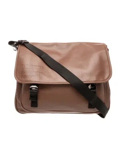 Pre-owned Ted Baker Leather Messenger Bag W/ Tags In Brown