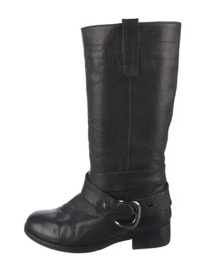 Pre-owned Ted Baker Leather Moto Boots In Black