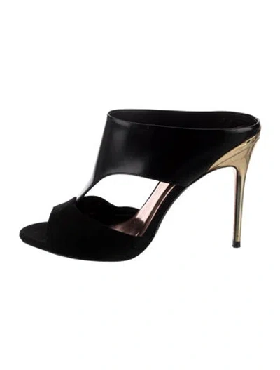 Pre-owned Ted Baker Leather Mules In Black
