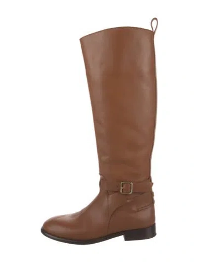 Pre-owned Ted Baker Leather Riding Boots In Brown