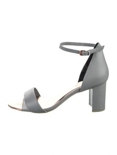 Pre-owned Ted Baker Leather Sandals In Gray