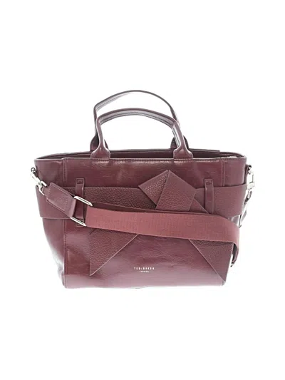 Pre-owned Ted Baker Leather Satchel In Burgundy