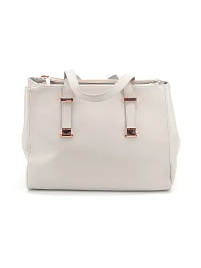 Pre-owned Ted Baker Leather Satchel In Gray