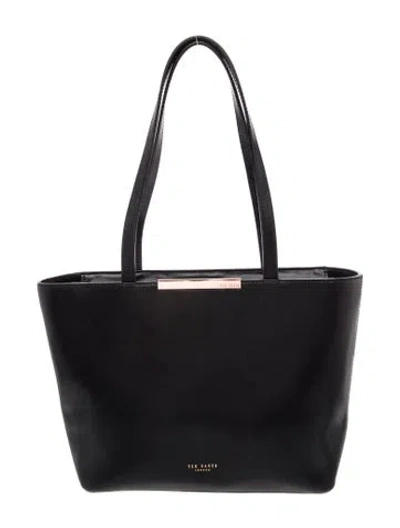 Pre-owned Ted Baker Leather Shoulder Bag In Black
