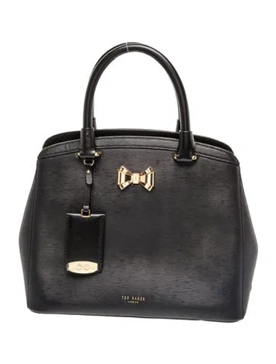 Pre-owned Ted Baker Leather Shoulder Bag In Black