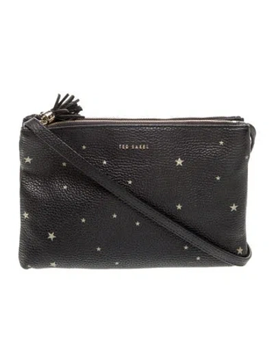 Pre-owned Ted Baker Leather Shoulder Bag In Black