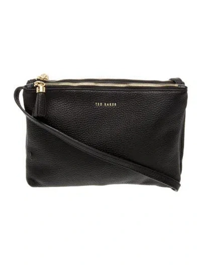 Pre-owned Ted Baker Leather Shoulder Bag In Black
