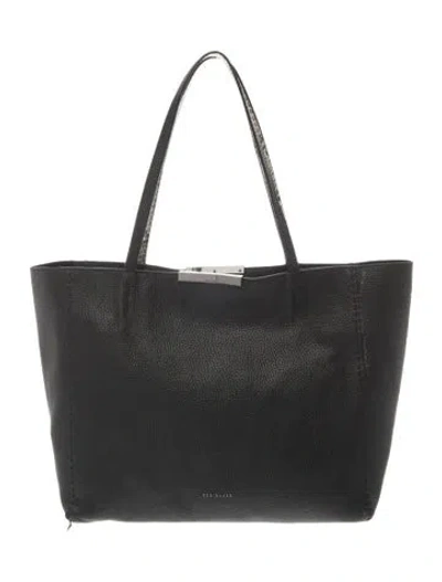 Pre-owned Ted Baker Leather Shoulder Bag In Black