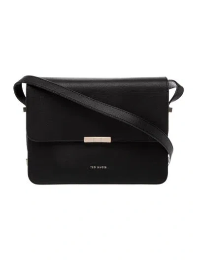 Pre-owned Ted Baker Leather Shoulder Bag In Black