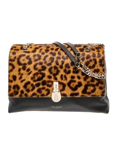 Pre-owned Ted Baker Leather Shoulder Bag In Black