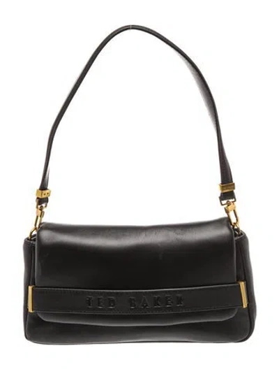 Pre-owned Ted Baker Leather Shoulder Bag In Black