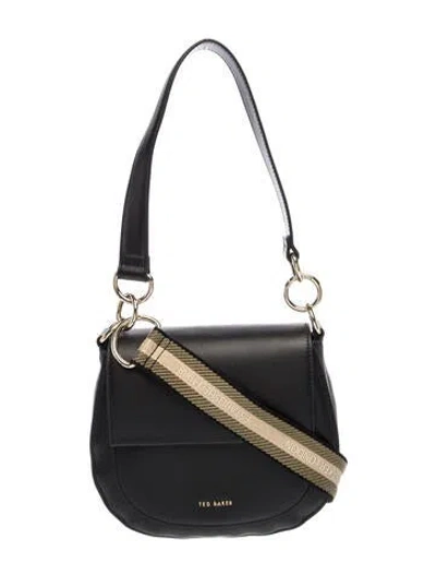 Pre-owned Ted Baker Leather Shoulder Bag In Black