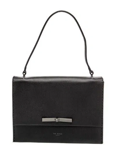 Pre-owned Ted Baker Leather Shoulder Bag In Black