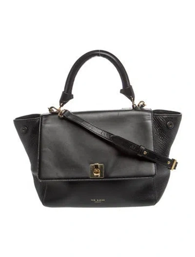 Pre-owned Ted Baker Leather Shoulder Bag In Black